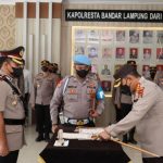 Kapolres Bandar Lampung Pimpin Sertijab Kasat Reskrim Dan Pengukuhan Kabag Log